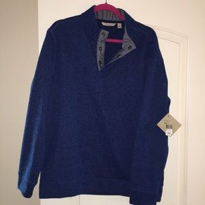 Men’s royal blue and black marled sweater